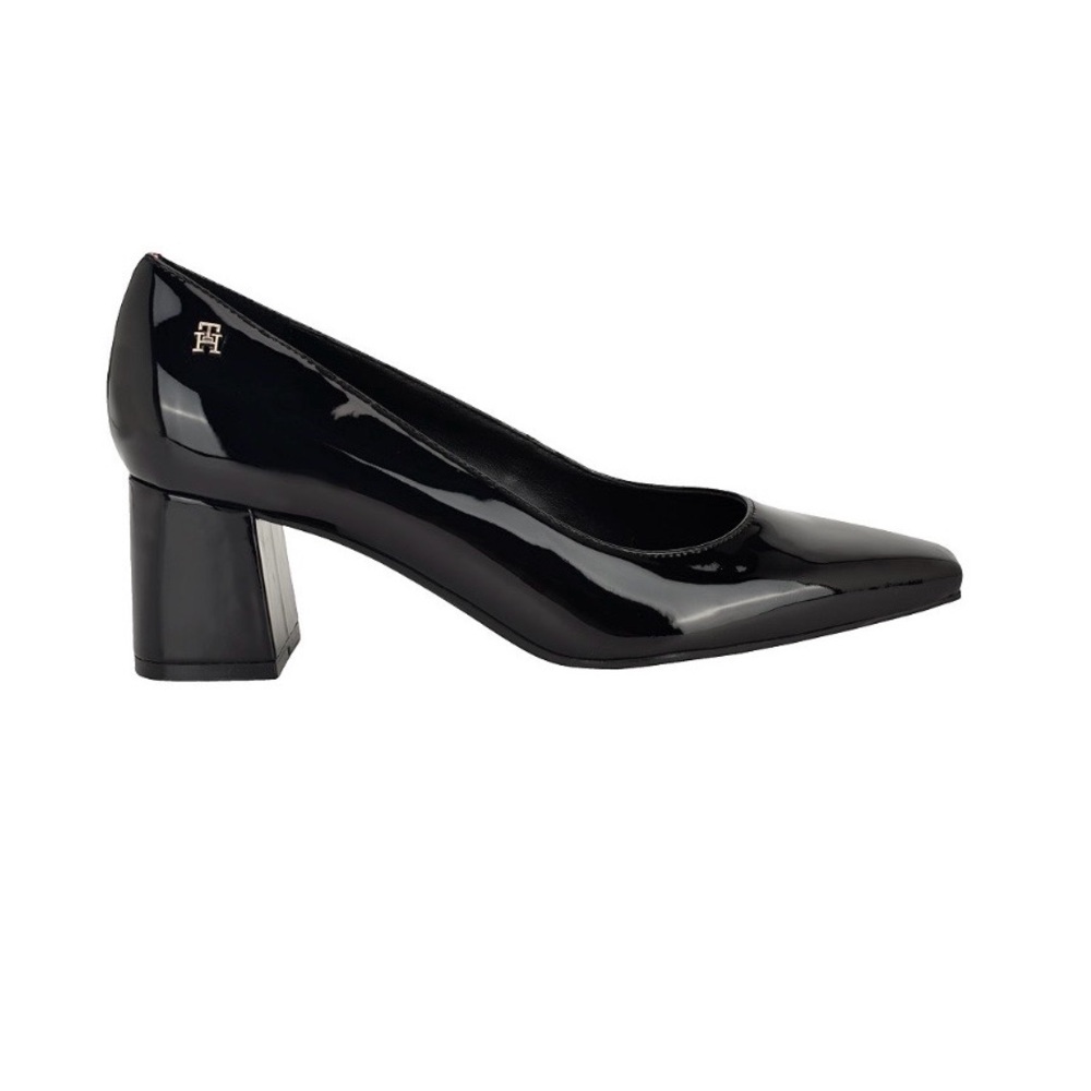 Tommy Hilfiger Glossy Black Block Heels